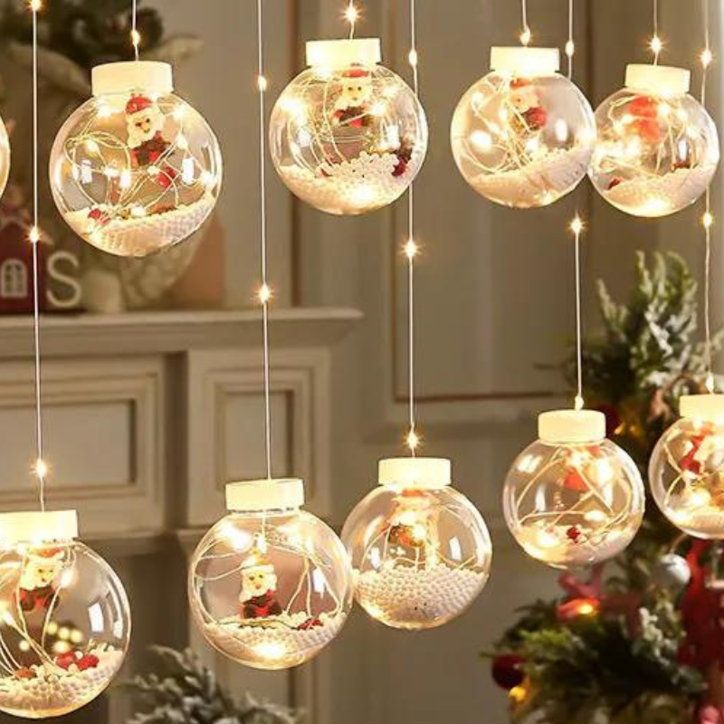 Varal de Luzes Decorativas Natal com 10 Bolinhas | Canto Decor