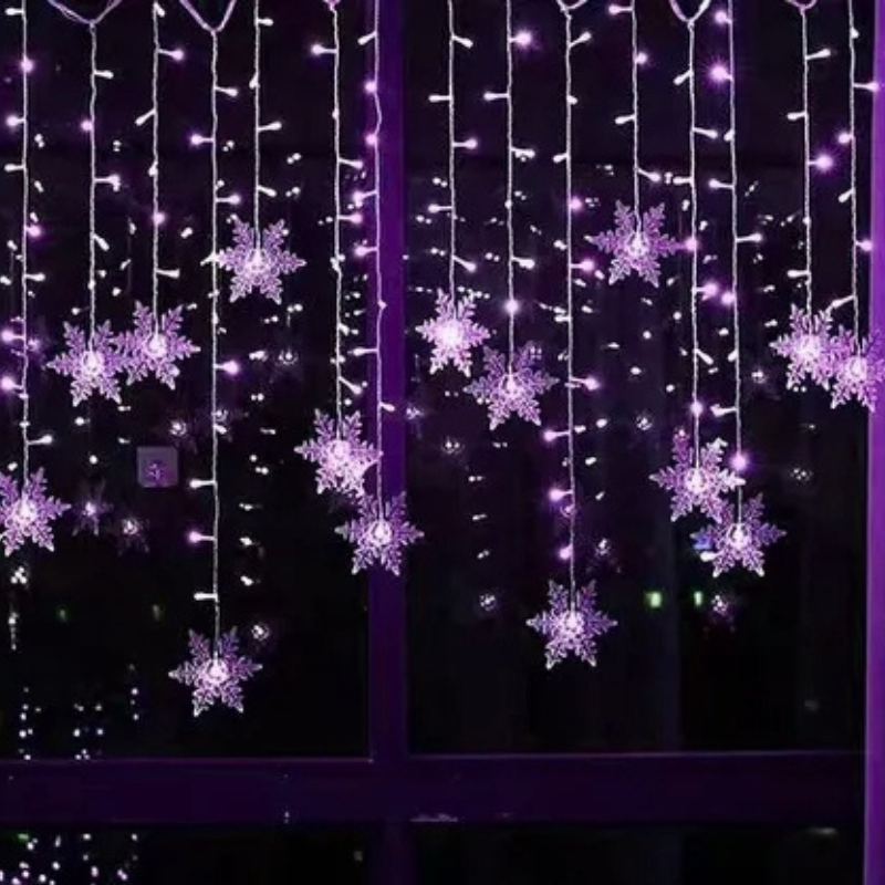 Varal de Luzes LED Flocos de Neve Natalino | Canto Decor