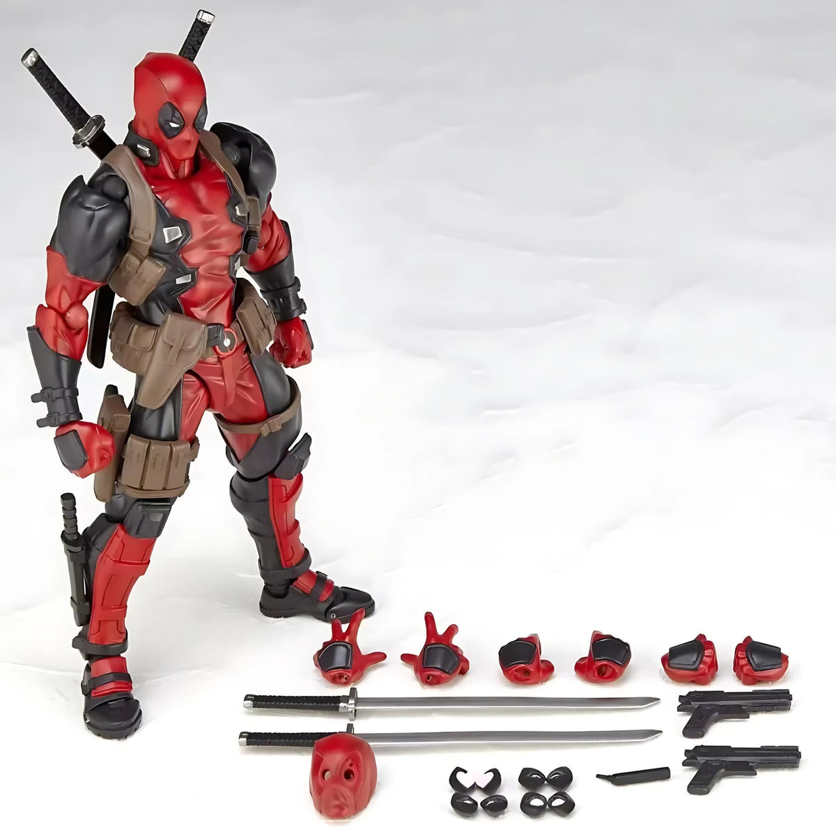 Boneco Deadpool Marvel | 17cm Articulado | Várias reações e armas inclusas.