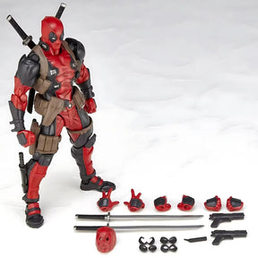 Boneco Deadpool Marvel | 17cm Articulado | Várias reações e armas inclusas.