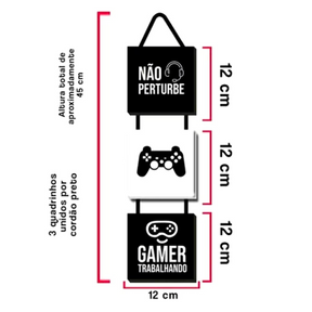 Quadro Placa Gamer Playstation Decorativo - "Não pertube, Gamer trabalhando" Os gamers piram!