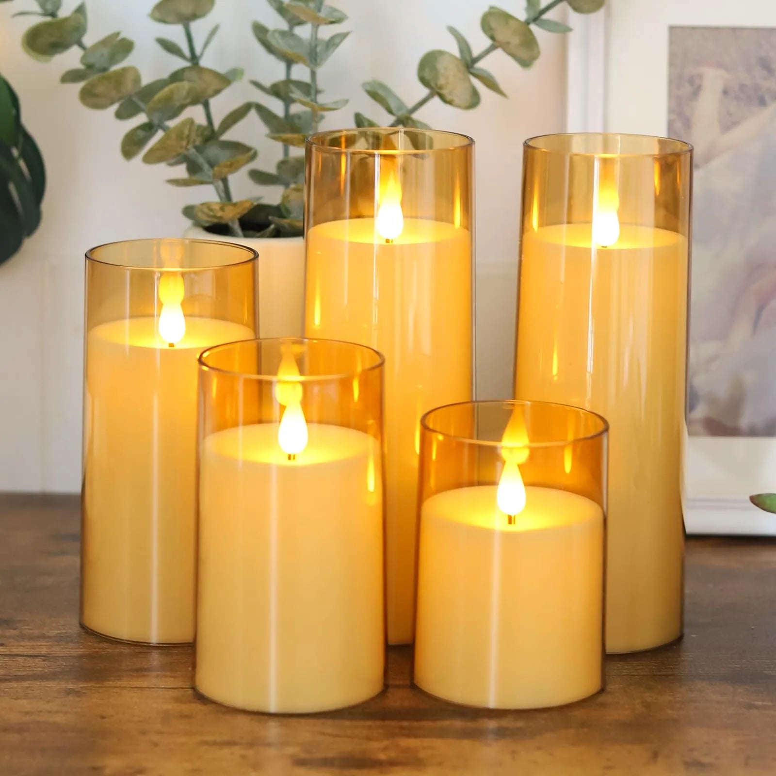 Velas Artificiais em Acrílico - Conjunto de 3 peças