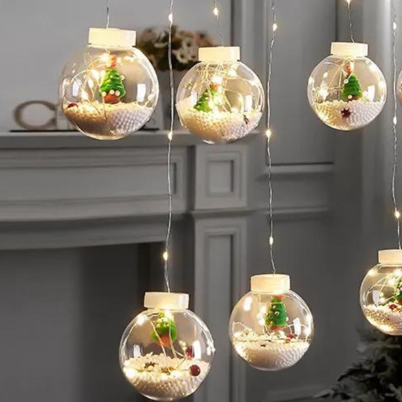 Varal de Luzes Decorativas Natal com 10 Bolinhas | Canto Decor