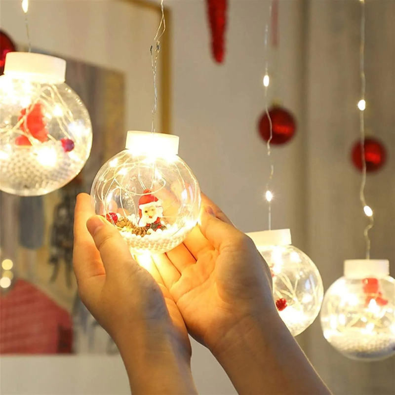 Varal de Luzes Decorativas Natal com 10 Bolinhas | Canto Decor