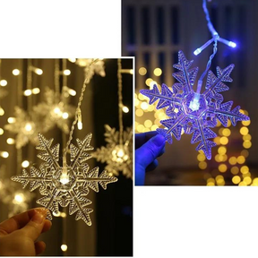 Varal de Luzes LED Flocos de Neve Natalino | Canto Decor